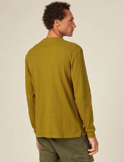 T-shirt manches longues vert olive homme