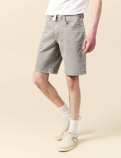 Bermuda en jeans denim gris homme