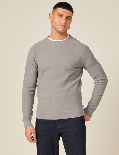 Pull éco-responsable gris homme