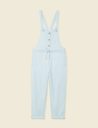 Salopette en denim denim bleach femme