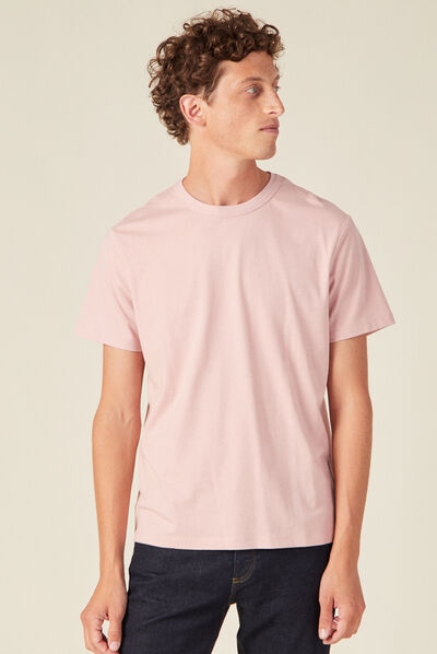 T-shirt éco-responsable rose pastel homme