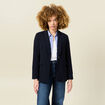 Veste blazer col ch&acirc;le bleu marine femme