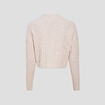 Pull manches longues cropped creme femme