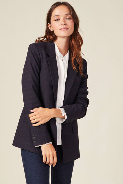 Veste blazer éco-responsable bleu marine femme