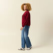 Sweat col rond manches longues rouge femme