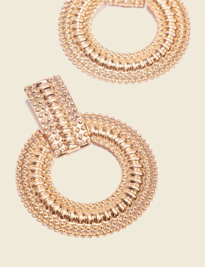 Boucles d'oreilles pendantes couleur or femme