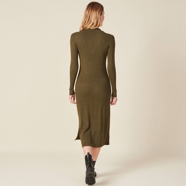 robe pull longue moulante vert kaki femme Robe pull longue moulante vert kaki femme