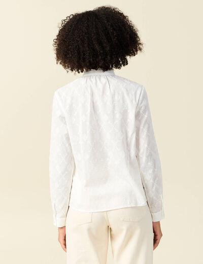 Chemise manches longues ecru femme