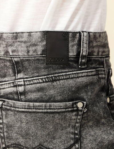 Jeans girlfriend 5 poches denim snow gris femme