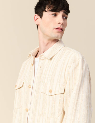 Surchemise manches longues ecru homme