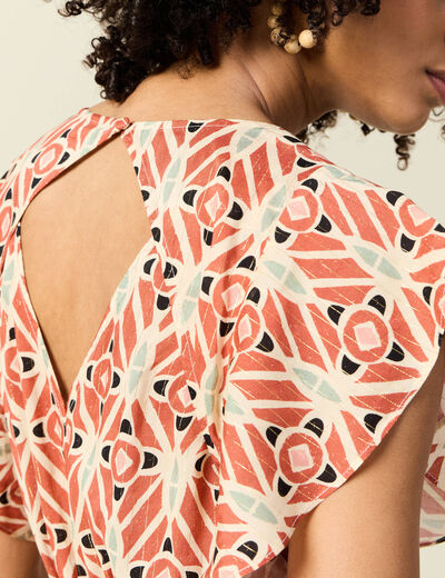 Robe longue droite fluide terracotta femme