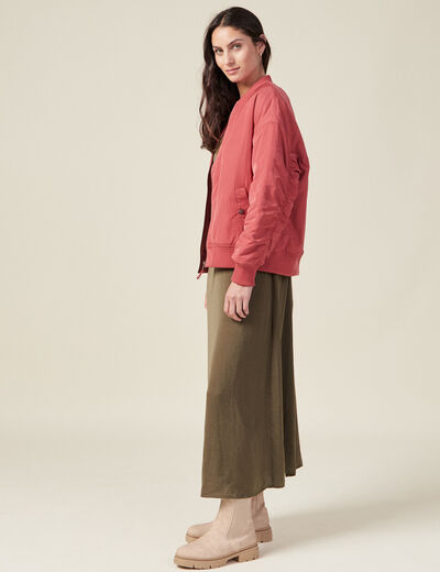 Blouson bomber ample terracotta femme