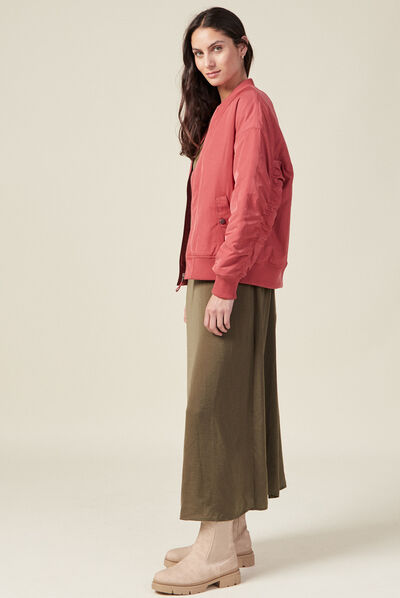 Blouson bomber ample terracotta femme