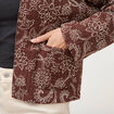 Gilet matelass&eacute; col rond marron femme