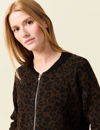 Veste manches longues terracotta femme