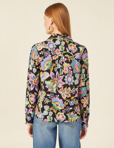 Chemise manches longues multicolore femme