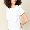 T-shirt en coton manches courtes blanc femme