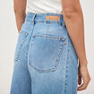 Jeans barrel taille haute broderie denim used femme
