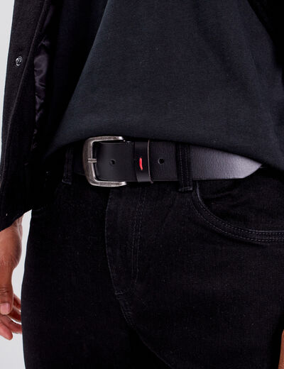 Ceinture en cuir noir homme
