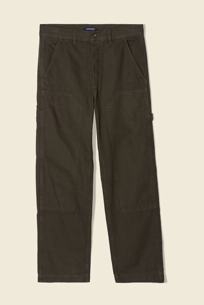 Pantalon large vert kaki homme
