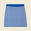 Jupe droite tricotée bleu femme