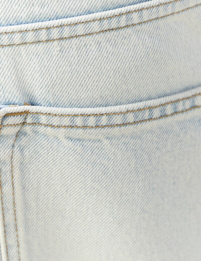 Bermuda droit en jean denim snow bleach homme