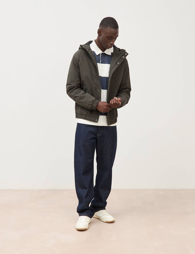 Parka coupe r&eacute;guli&egrave;re &agrave; capuche vert kaki homme