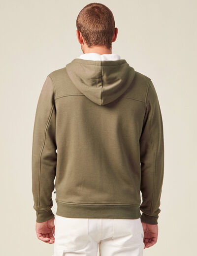 Sweat zippé à capuche taupe homme