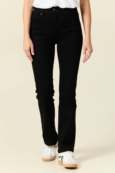 Jeans bootcut denim noir femme