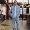 Surchemise en jean denim bleach homme
