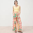 Pantalon loose taille haute multicolore femme
