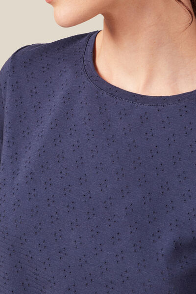T-shirt manches courtes bleu marine femme