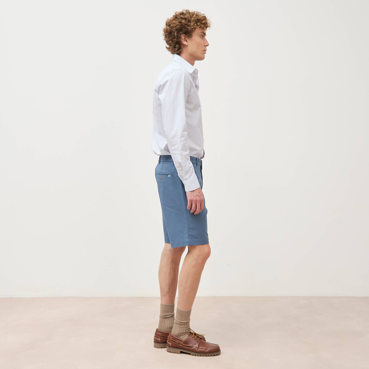 Bermuda bleu gris homme