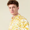 Chemise manches courtes fluide jaune fonc&eacute; homme