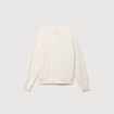 Sweat col rond manches longues en coton ecru homme