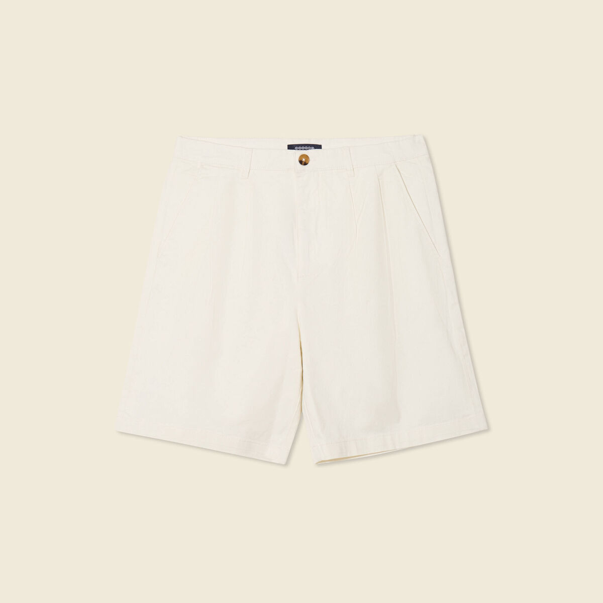 Bermuda droit avec pinces ecru homme