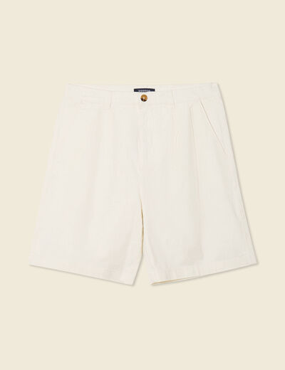 Bermuda droit avec pinces ecru homme