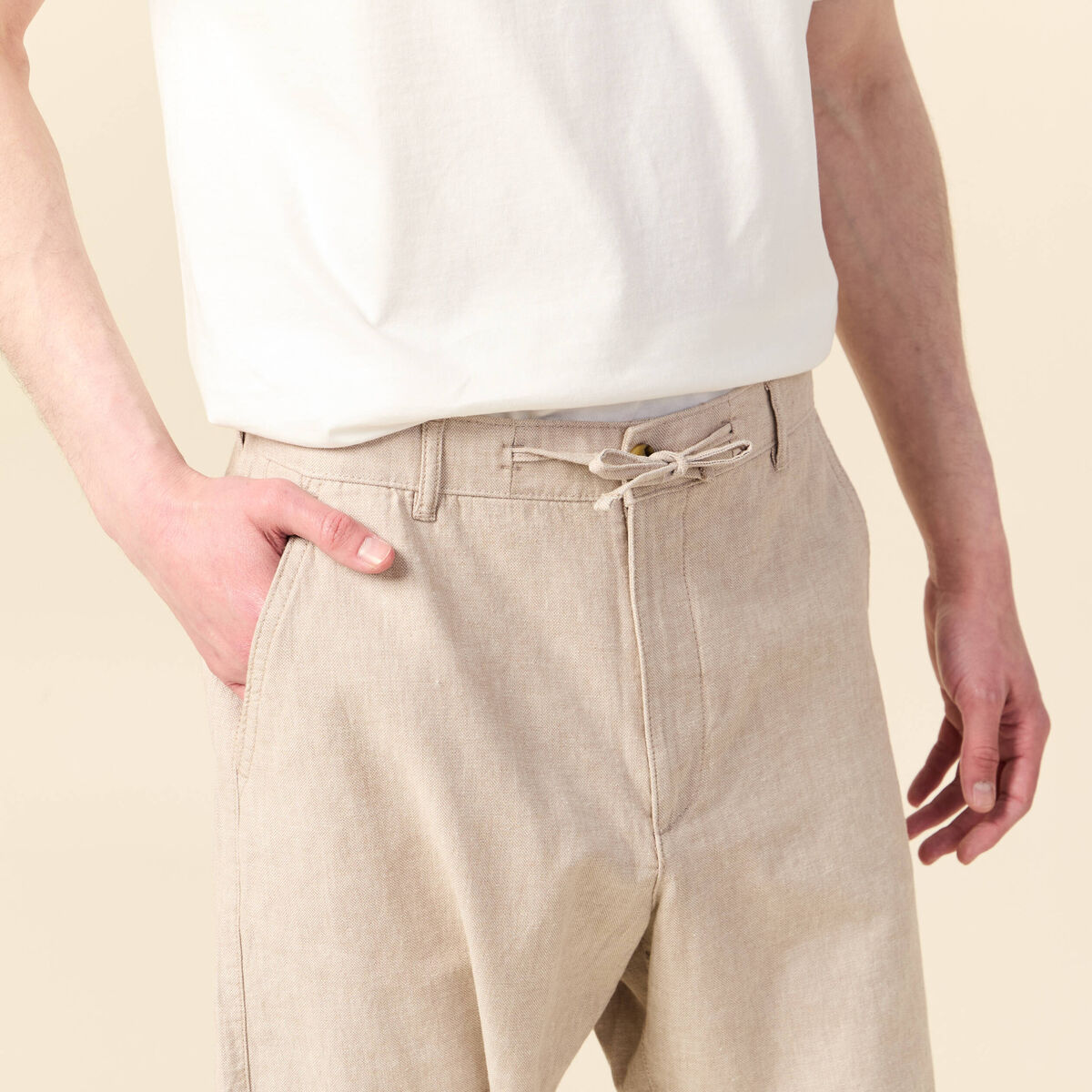 Bermuda droit beige homme