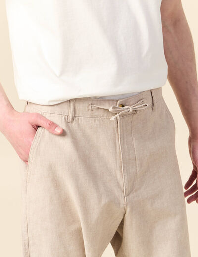 Bermuda droit beige homme