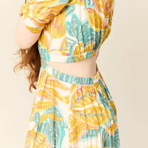 Robe longue évasée blanc femme