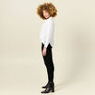 Chemise manches longues nouée blanc femme