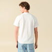 T-shirt col rond manches courtes brod&eacute; ecru homme