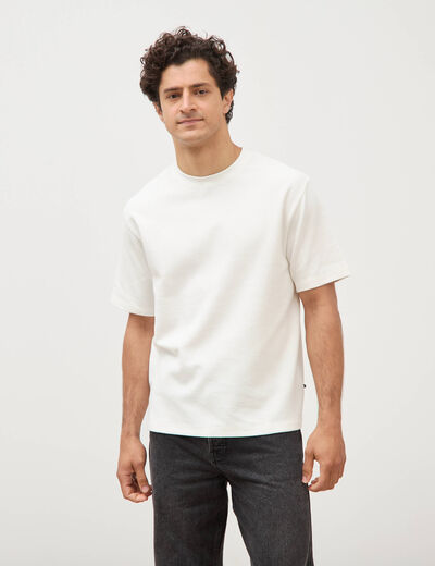 T-shirt ras de cou manches courtes ecru homme