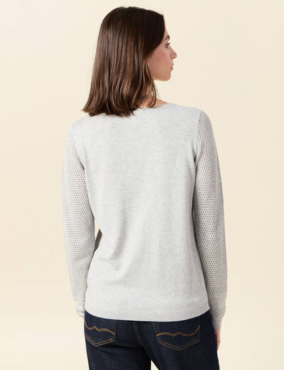 Pull à manches longues gris clair femme