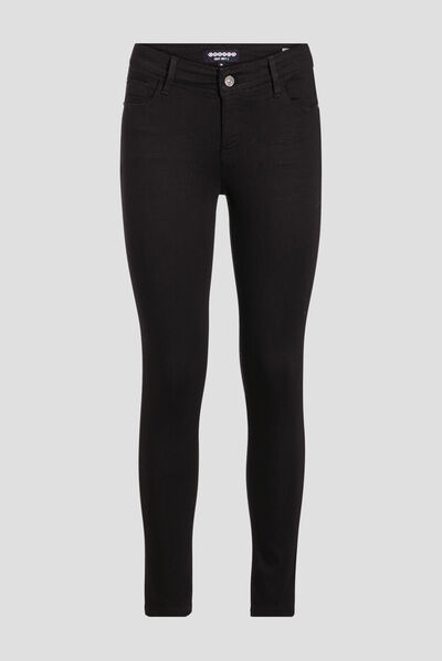 Jeans slim push up 7/8ème denim noir femme