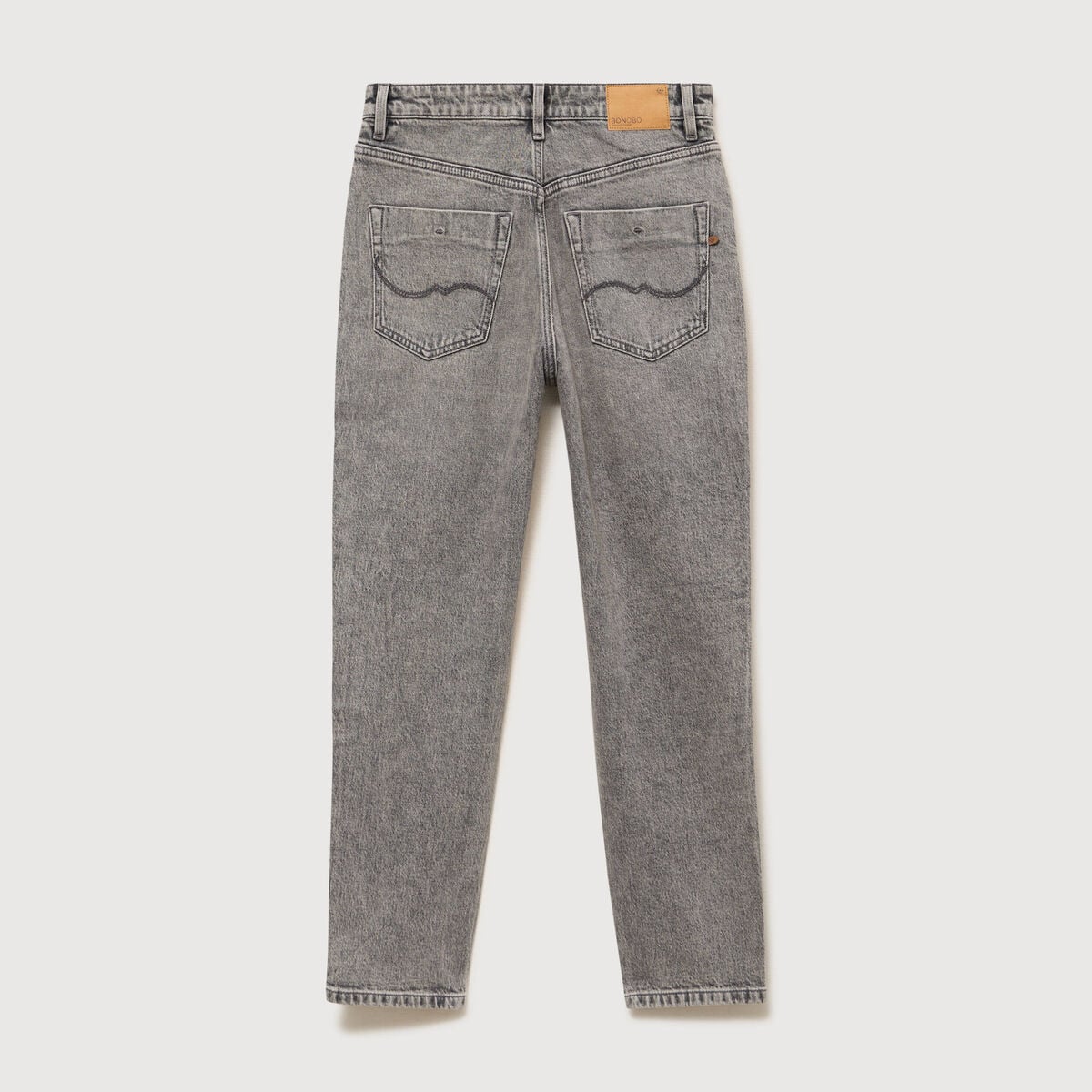 Jeans mom 7/8&egrave;me denim gris femme