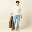 Jeans relax 5 poches denim bleach homme