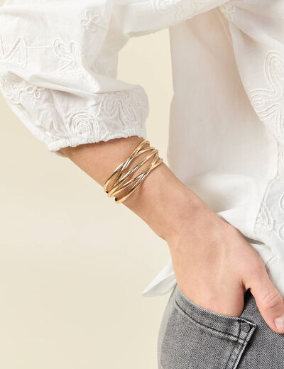 Bracelet manchette couleur or femme