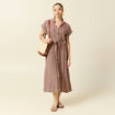 Robe longue &eacute;vas&eacute;e manches courtes violet femme