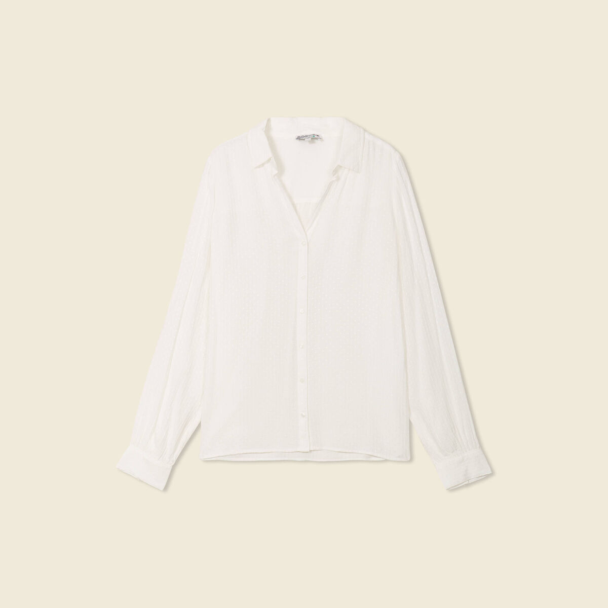 Chemise manches longues ecru femme